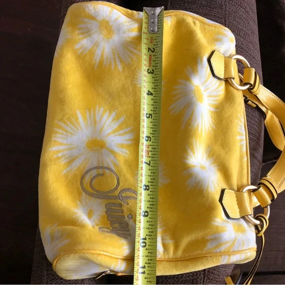 Vintage Juicy Couture Y2K Daisy Velour Patent Trim Handbag